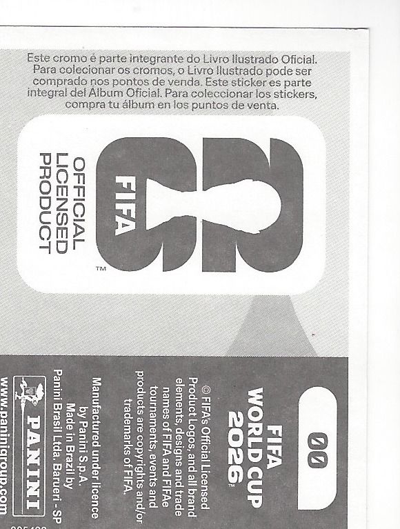 A genuine Latin American #00 back, no QR code